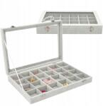 Korbi Karkötő Display Gyűrűk Ékszerek Zárható Tálca Szürke E10 (Korbi EKSPOZYTOR NA BIŻUTERIĘ E10)