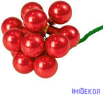  Üveggömb pick 2cm 12db/köteg - Gyöngyház Piros