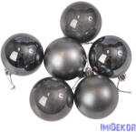  Karácsonyi gömb szett 6 db-os 6cm - Grafit