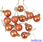  Karácsonyi gömb szett 12 db-os 2, 5cm - Világosbarna