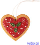  Mézeskalács szívecske dísz, polirezin, 6 x 5, 8cm, kreatív felhasználásra vagy karácsonyfára