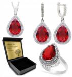 Ottomania Ezüst Ékszer Szett 925 Cirkónia Gránát Női Szett Gravírozás (R079_16r)