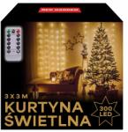 KRUMAD Fényfüggöny, 300 LED, 3x3m, meleg fehér, távirányító, USB (KURTYNA ŚWIETLNA Lampki Choinkowe LED 3m)