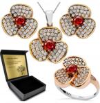 Ottomania Ezüst Ékszer Szett 925 Cirkónia Gránát Női Szett Gravírozás (R183_18r)
