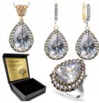 Ottomania 925-ÖS Ezüst Ékszerszett Cirkóniákkal És Topázzal Nőknek Gravírozás (R012_10r)