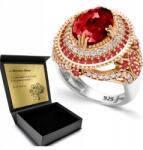 Ottomania Ezüst Gyűrű 925 Cirkónia Gránát Ékszer Női Gravírozás Ajándék (kpl-109p_16r)