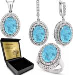 Ottomania Ezüst Ékszer Szett 925 Cirkónia Turmalin Szett Női Gravírozás (R163_24r)