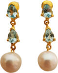 Frumoasa Venetiana Cercei argint perle topaz (C3215)