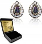 Ottomania Ezüst Fülbevaló Szivárvány Kővel És Cirkóniákkal Kis Stift Gravírozás (516k)