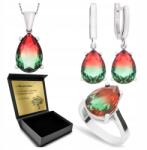 Ottomania 925-ÖS Ezüst Ékszerszett Turmalinnal Női Szett Gravírozás (R055_14r)