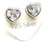 Fehér Foglalatos Szív FEHÉR FOGLALATOS SZÍV ezüst bedugós fülbevaló - 7 mm (2021030682)