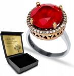 Ottomania Ezüst Gyűrű 925 Cirkónia Rubin Ékszer Nőknek Gravírozás (R101p_23r)