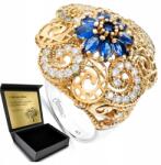 Ottomania Ezüst Gyűrű 925 Cirkónia Zafír Ékszer Női Gravírozás Ajándék (kpl-165p_23r)