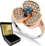 Ottomania Ezüst Gyűrű 925 Cirkónia Topáz Ékszerek Nőknek Gravírozás Ajándék (R184p_14r)