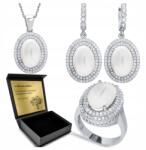Ottomania 925-ÖS Ezüst Ékszerszett Cirkónia Gyöngyökkel Női Gravírozás Szett (R062_13r)