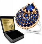 Ottomania Ezüst Gyűrű 925 Cirkónia Zafír Ékszer Női Gravírozás Ajándék (kpl-087p)