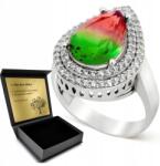 Ottomania Ezüst Gyűrű 925 Cirkónia És Turmalin Ékszerek Nőknek Gravírozás (R084p_17r)