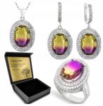 Ottomania 925-ÖS Ezüst Ékszerszett Ametrin Cirkóniákkal Nőknek Gravírozás (R057_17r)