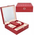 Korbi Ékszerdoboz Ékszertartó Fülbevaló Karkötő C1 Piros (EX-C1RED)