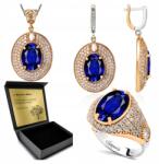 Ottomania Ezüst Ékszer Szett 925 Zafír Cirkónia Női Szett Gravírozás (R148_17r)