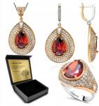 Ottomania Ezüst Ékszer Szett 925 Cirkónia Gránát Női Szett Gravírozás (R139_17r)