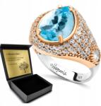 Ottomania Ezüst Gyűrű 925 Cirkónia És Topáz Ékszerek Nőknek Gravírozás (R135p_13r)