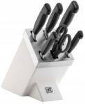ZWILLING 5 db-os késkészlet, önélező blokkban, fehér, szakácskés, kenyérvágó (35148-207-0)