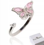 CalmRings Forgatható női gyűrű 925 Ezüst, rózsaszín pillangóval, állítható