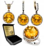 Ottomania Ezüst Ékszer Szett 925 Citrin Cirkónia Női Szett Gravírozás (R099_20r)