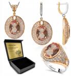 Ottomania Ezüst Ékszer Szett 925 Cirkónia Szultán Női Gravírozás Szett (R130_14r)