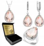 Ottomania Ezüst Ékszer Szett 925 Morganit Cirkónia Női Gravírozás Szett (R069_11r)
