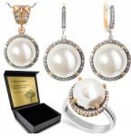 Ottomania 925-ÖS Ezüst Ékszerszett Cirkóniákkal És Gyöngyökkel Nőknek Gravírozás (R030_13r)