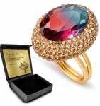 Ottomania Arany Gyűrű Cirkónia Turmalin Ezüst Ékszer 925 Állítható Gravírozás (Dzień mamy kobiet urodziny imieniny)