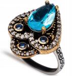 Ottomania Ezüst Gyűrű Kék Topázzal És Cirkóniákkal Pr 925 Gazdagon Díszített (kpl-086p_22r)