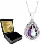 Ottomania Ezüst Nyaklánc 925 Strasszok És Topáz Ékszerek Nőknek Gravírozás (R080n)