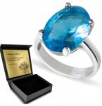 Ottomania 925-ÖS Ezüst Gyűrű Kék Topáz Női Ékszer Gravírozás (R036p_24r)