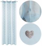 Eurofirany Függöny Benay 140x250 cm kék Ezüst Szív Fátyol Függöny (333847)