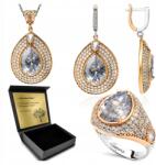 Ottomania Ezüst Ékszer Szett 925 Strasszok És Topáz Szett Nőknek Gravírozás (R141_21r)