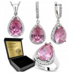 Ottomania Ezüst Ékszer Szett 925 Cirkónia Topáz Szett Nőknek Gravírozás (R107_14r)