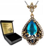 Ottomania Nyaklánc Ezüst 925 Cirkónia Kék Topáz Ékszer Női +gravírozás (kpl-086n)