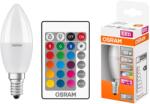 OSRAM Star RGBW LED izzó távirányítóval, szabályozható, E14, 5.5W (40W), 470 lm, fehér és színes fény