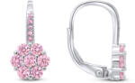 Brilio Silver Ezüst virág fülbevaló rózsaszín cirkónium kövekkel EA15