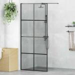 vidaXL Стена на душ с вход Черно 90 x 195 cm закалено стъкло (42022048)
