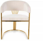SIGNAL MEBLE Crown Velvet Bársony Étkezőszék Világos Bézs Arany Vázzal (SIG-CROWNVZLJBE)