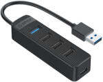 ORICO TWU32-4A USB-A 3.1 HUB - 1x USB-A 3.1 + 3x USB-A 2.0 + USB-C 5V/3A - Fekete (WR-185654)
