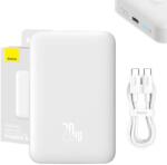 Baseus Magnetic Mini Powerbank, USB-C, 10000mAh, 20W, MagSafe (fehér) (PPCX070002) - boxon