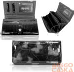 Jennifer Jones Női Bőr Pénztárca 5288-14 Fekete Lakk - Nagy Méret - Pillangós (5288-14)