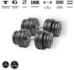 GazoFitness GazoFitness® Kézi Súlyzó 2 x 16 Kg (2, 5kg és 1, 25kg tárcsákkal) fekete