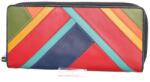 VISCONTI fekete-színes csíkos női bőr pénztárca (CR-11 Clara BLK MULTI)