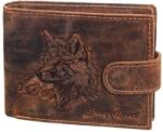 GreenDeed róka mintás barna férfi bőr pénztárca (ROKA1021/T DARK BROWN)
